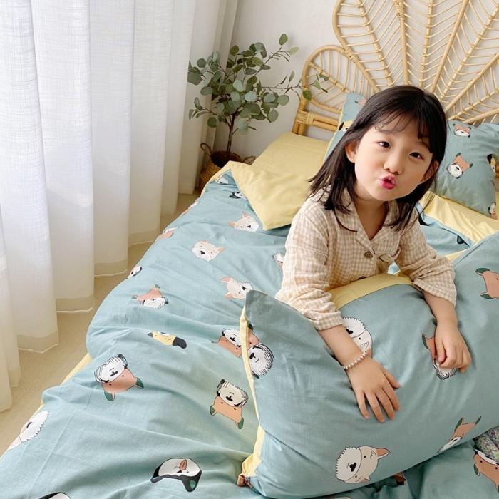 91家纺网 家纺一手货源 找家纺 星期八 2020新款13372全棉四件套 萌狗乐园