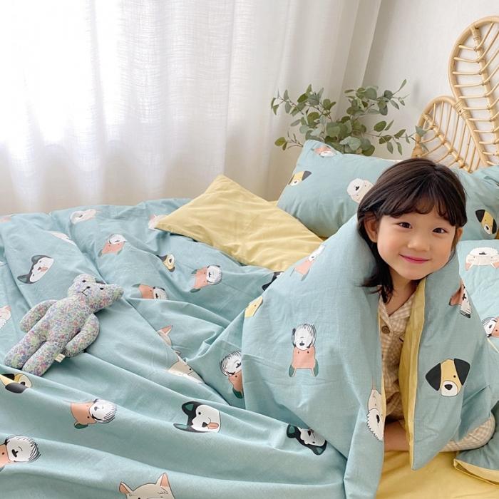 91家纺网 家纺一手货源 找家纺 星期八 2020新款13372全棉四件套 萌狗乐园