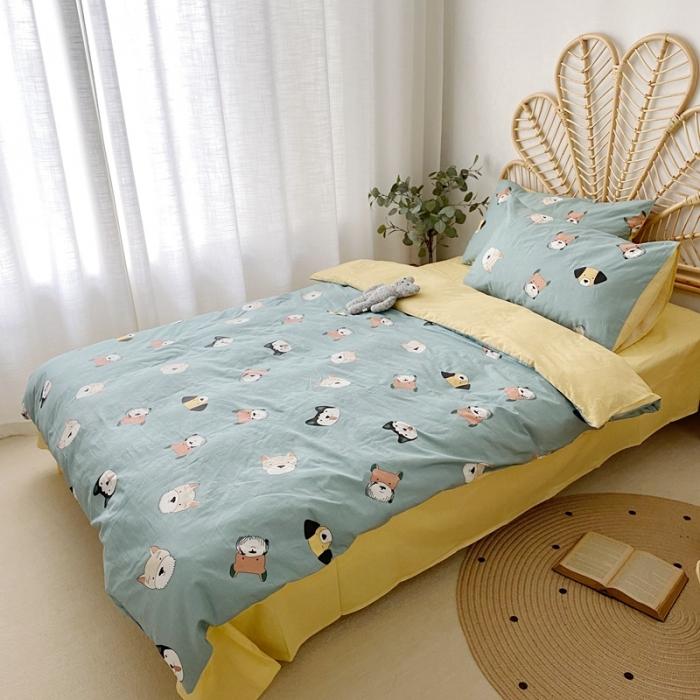 91家纺网 家纺一手货源 找家纺 星期八 2020新款13372全棉四件套 萌狗乐园