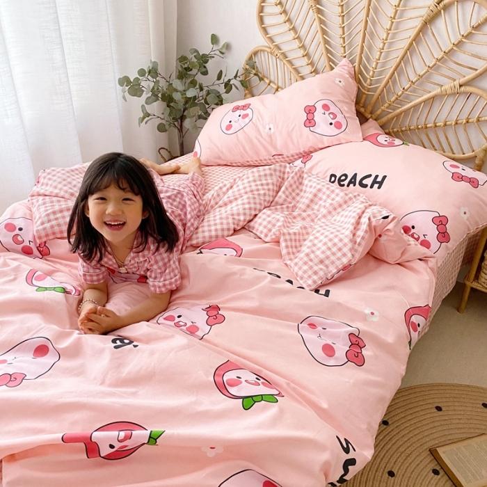 91家纺网 家纺一手货源 找家纺 星期八 2020新款13372全棉四件套 蜜桃屁屁