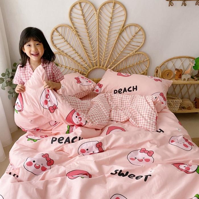 91家纺网 家纺一手货源 找家纺 星期八 2020新款13372全棉四件套 蜜桃屁屁