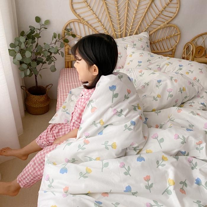 91家纺网 家纺一手货源 找家纺 星期八 2020新款13372全棉四件套 七彩小花