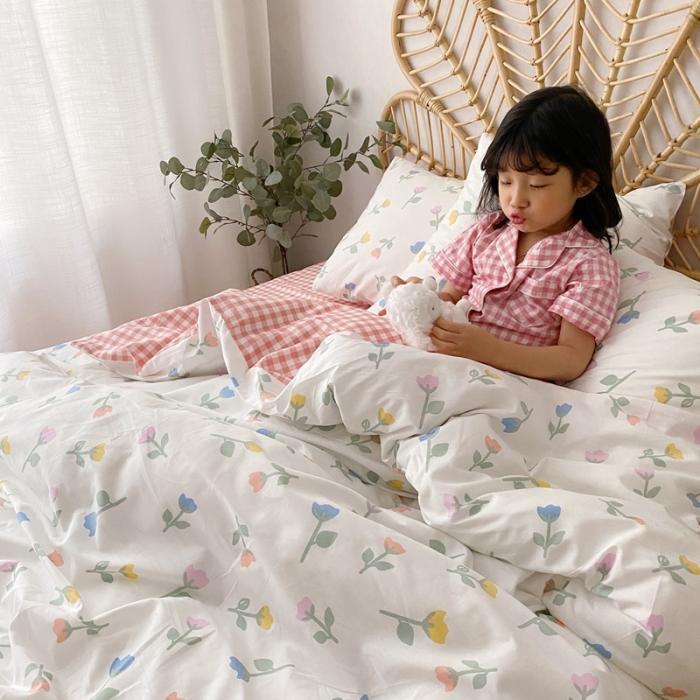 91家纺网 家纺一手货源 找家纺 星期八 2020新款13372全棉四件套 七彩小花