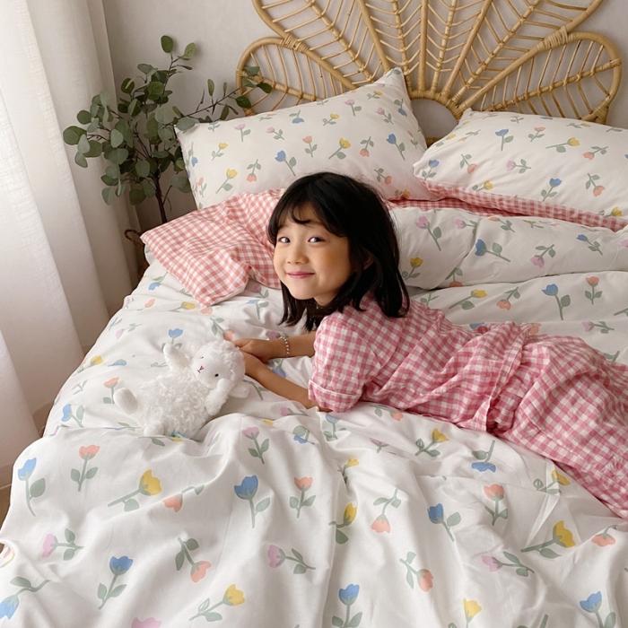 91家纺网 家纺一手货源 找家纺 星期八 2020新款13372全棉四件套 七彩小花