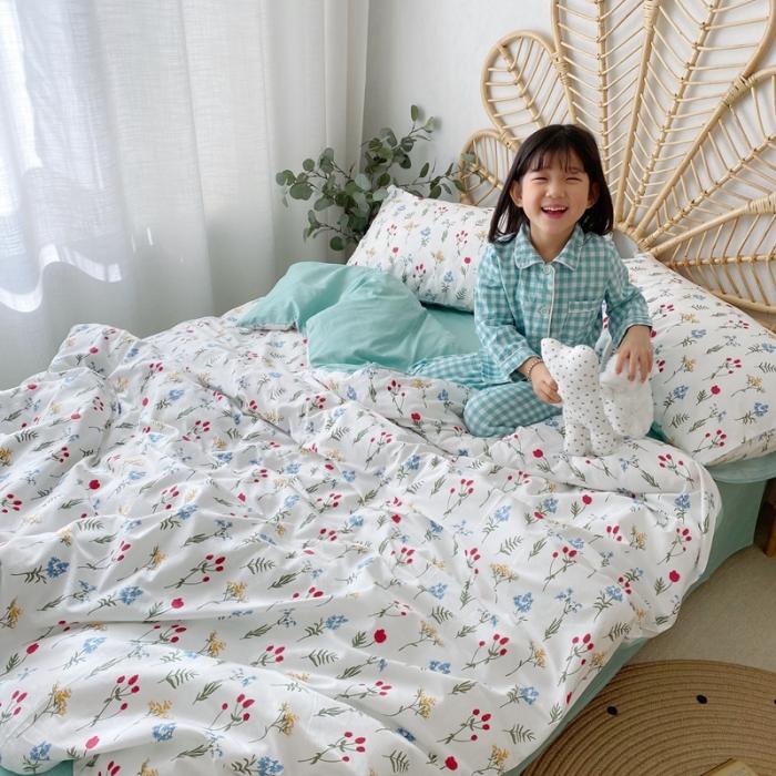 91家纺网 家纺一手货源 找家纺 星期八 2020新款13372全棉四件套 清新花语