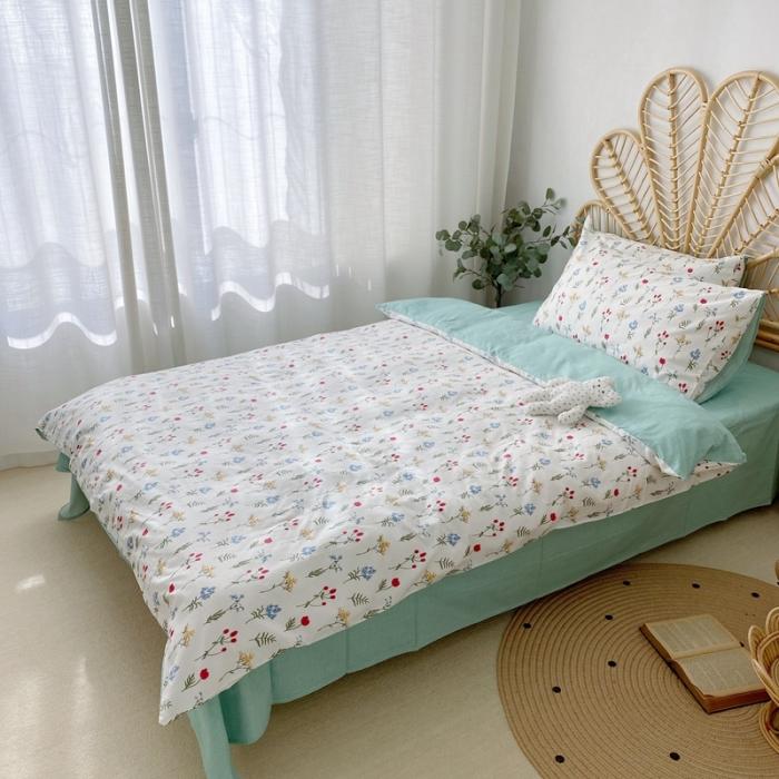 91家纺网 家纺一手货源 找家纺 星期八 2020新款13372全棉四件套 清新花语