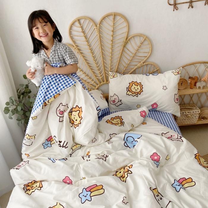 91家纺网 家纺一手货源 找家纺 星期八 2020新款13372全棉四件套 狮子与象