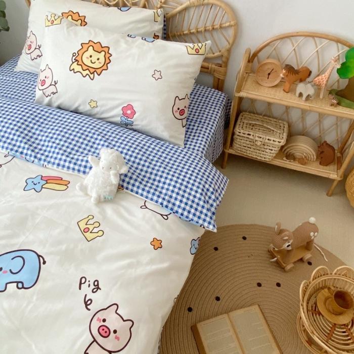 91家纺网 家纺一手货源 找家纺 星期八 2020新款13372全棉四件套 狮子与象