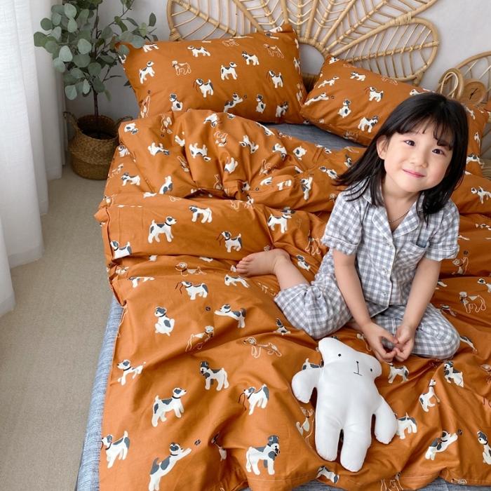 91家纺网 家纺一手货源 找家纺 星期八 2020新款13372全棉四件套 小狗贵宾