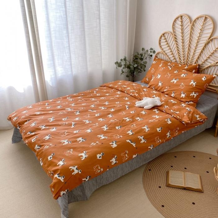 91家纺网 家纺一手货源 找家纺 星期八 2020新款13372全棉四件套 小狗贵宾