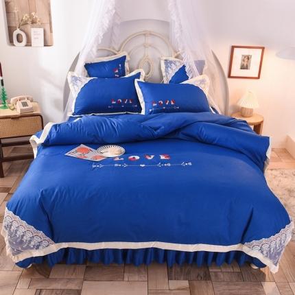 91家纺网 家纺一手货源 找家纺 （总）欧冠 2020新款水洗棉公主风四件套