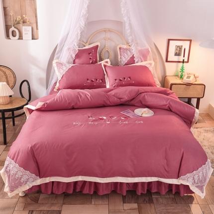 91家纺网 家纺一手货源 找家纺 （总）欧冠 2020新款水洗棉公主风四件套