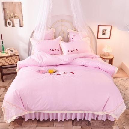 91家纺网 家纺一手货源 找家纺 （总）欧冠 2020新款水洗棉公主风四件套