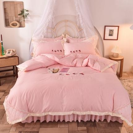 91家纺网 家纺一手货源 找家纺 （总）欧冠 2020新款水洗棉公主风四件套