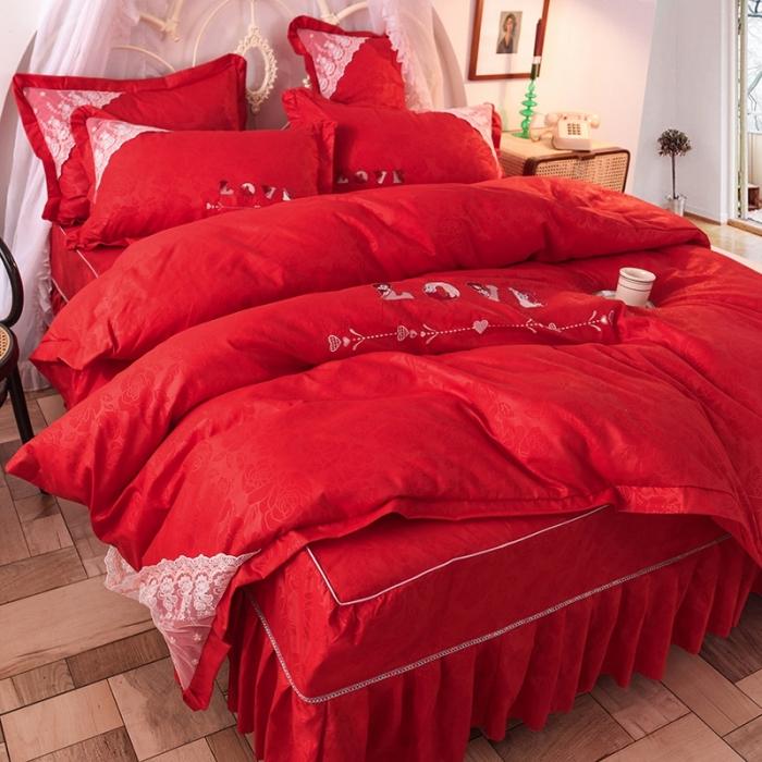 91家纺网 家纺一手货源 找家纺 （总）欧冠 2020新款水洗棉公主风四件套