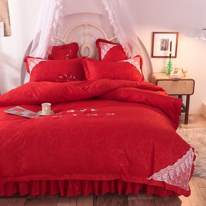 91家纺网 家纺一手货源 找家纺 （总）欧冠 2020新款水洗棉公主风四件套