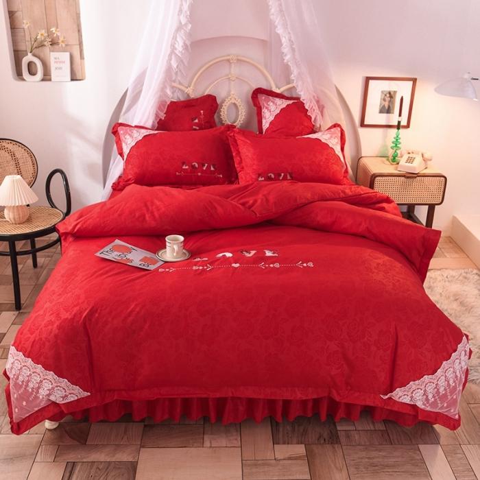 91家纺网 家纺一手货源 找家纺 （总）欧冠 2020新款水洗棉公主风四件套