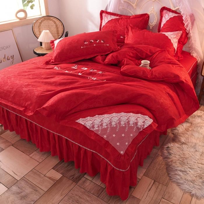 91家纺网 家纺一手货源 找家纺 （总）欧冠 2020新款水洗棉公主风四件套