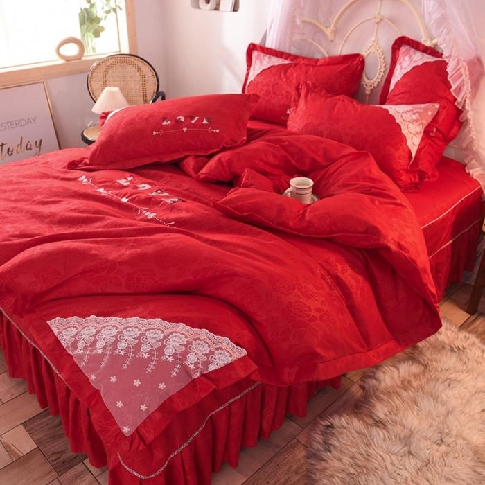 91家纺网 家纺一手货源 找家纺 （总）欧冠 2020新款水洗棉公主风四件套