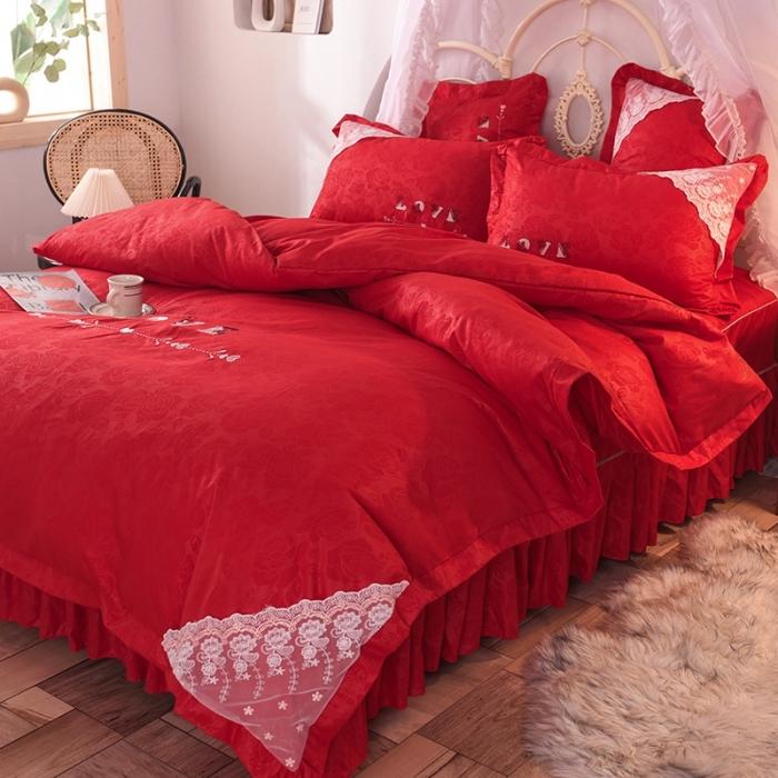 91家纺网 家纺一手货源 找家纺 （总）欧冠 2020新款水洗棉公主风四件套