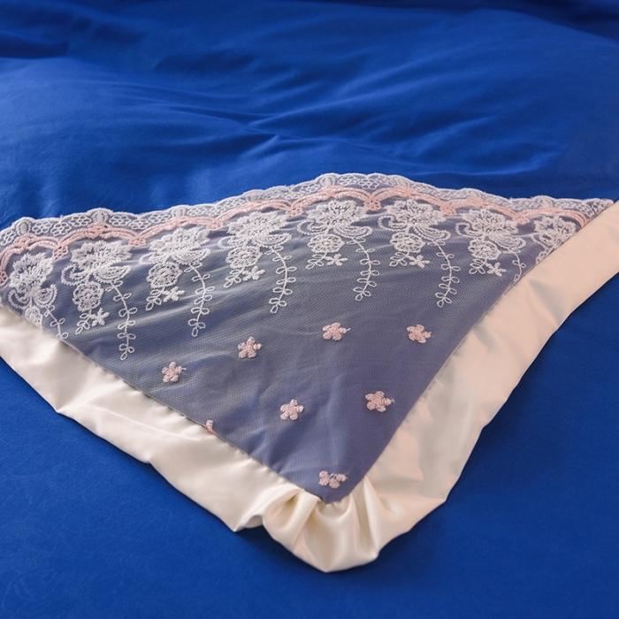 91家纺网 家纺一手货源 找家纺 欧冠 2020新款水洗棉公主风四件套 挚爱-宝蓝