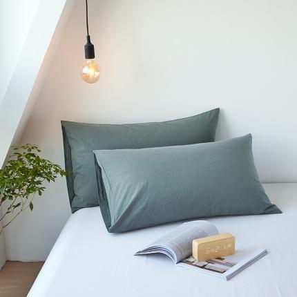 简约纯色全棉水洗棉枕套单件纯棉床罩单人枕巾枕头套