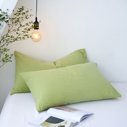 91家纺网 家纺一手货源 找家纺 简约纯色全棉水洗棉枕套单件纯棉床罩单人枕巾枕头套