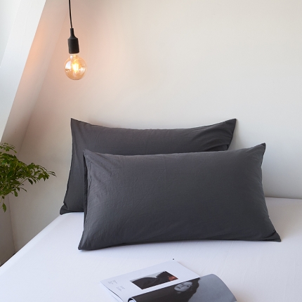 91家纺网 家纺一手货源 找家纺 简约纯色全棉水洗棉枕套单件纯棉床罩单人枕巾枕头套