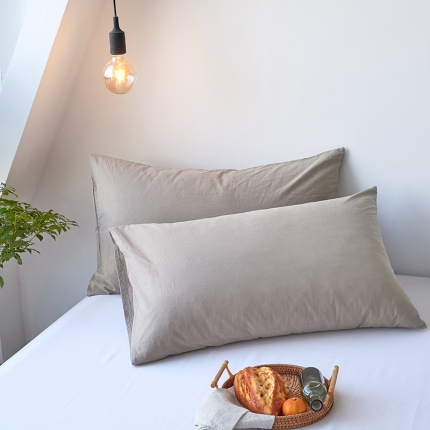 91家纺网 家纺一手货源 找家纺 简约纯色全棉水洗棉枕套单件纯棉床罩单人枕巾枕头套