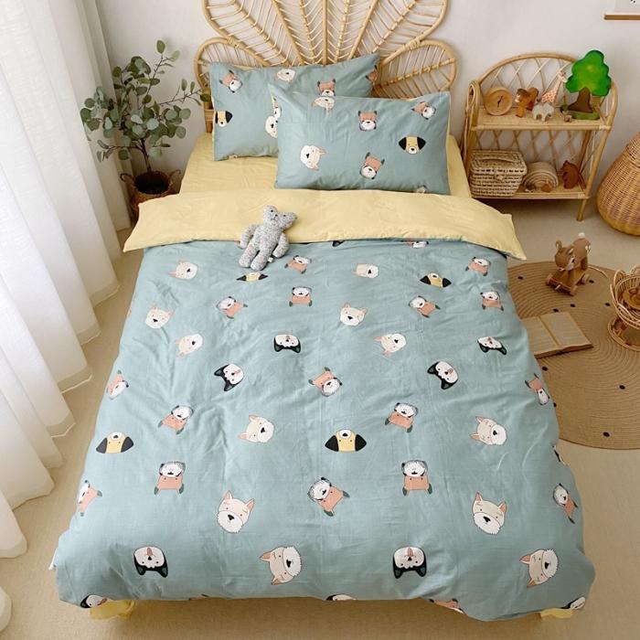 91家纺网 家纺一手货源 找家纺 星期八 2020新款13372全棉四件套 萌狗乐园