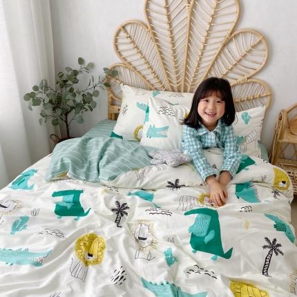 91家纺网 家纺一手货源 找家纺 星期八 2020新款13372全棉四件套 鳄鱼Lion