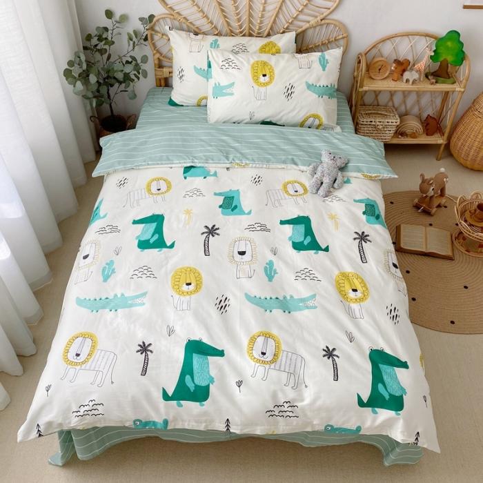 91家纺网 家纺一手货源 找家纺 星期八 2020新款13372全棉四件套 鳄鱼Lion