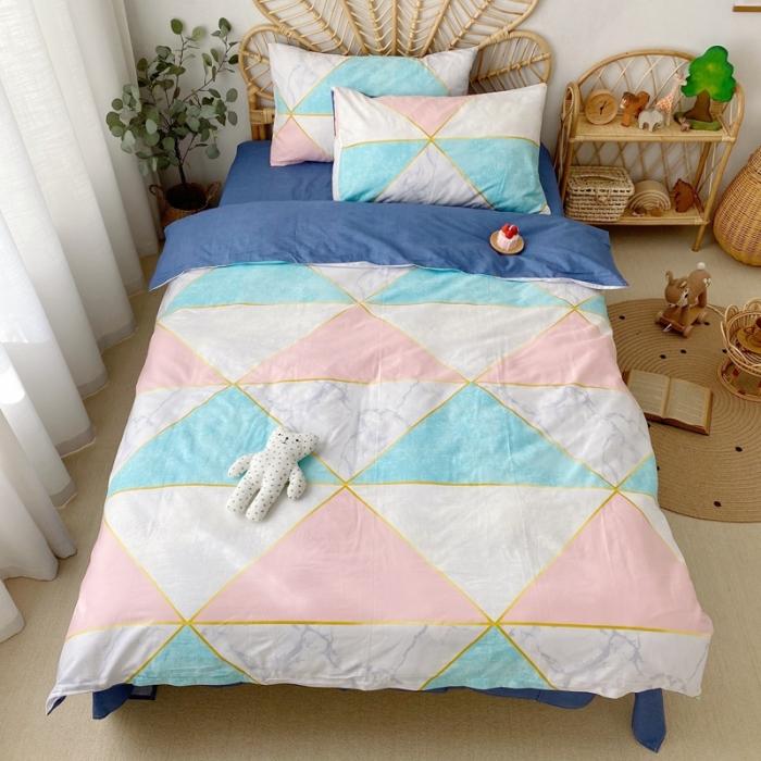 91家纺网 家纺一手货源 找家纺 星期八 2020新款13372全棉四件套 简色几何