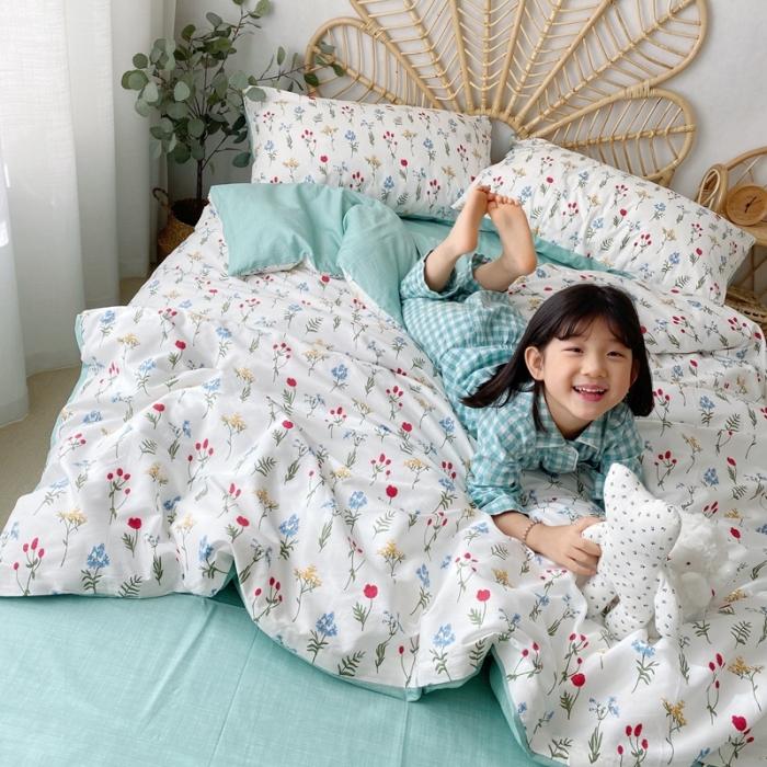 91家纺网 家纺一手货源 找家纺 星期八 2020新款13372全棉四件套 清新花语