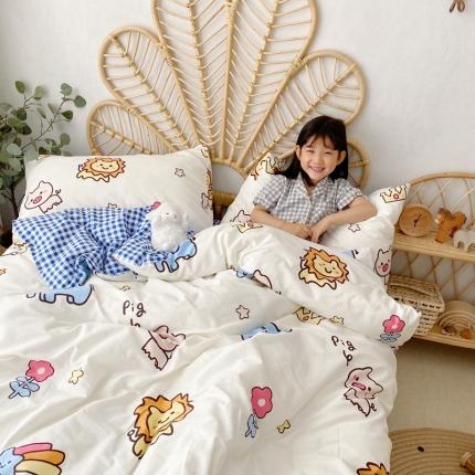 星期八 2020新款13372全棉四件套 狮子与象