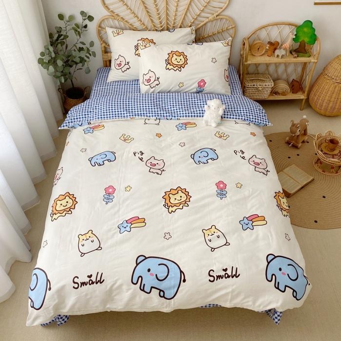 91家纺网 家纺一手货源 找家纺 星期八 2020新款13372全棉四件套 狮子与象