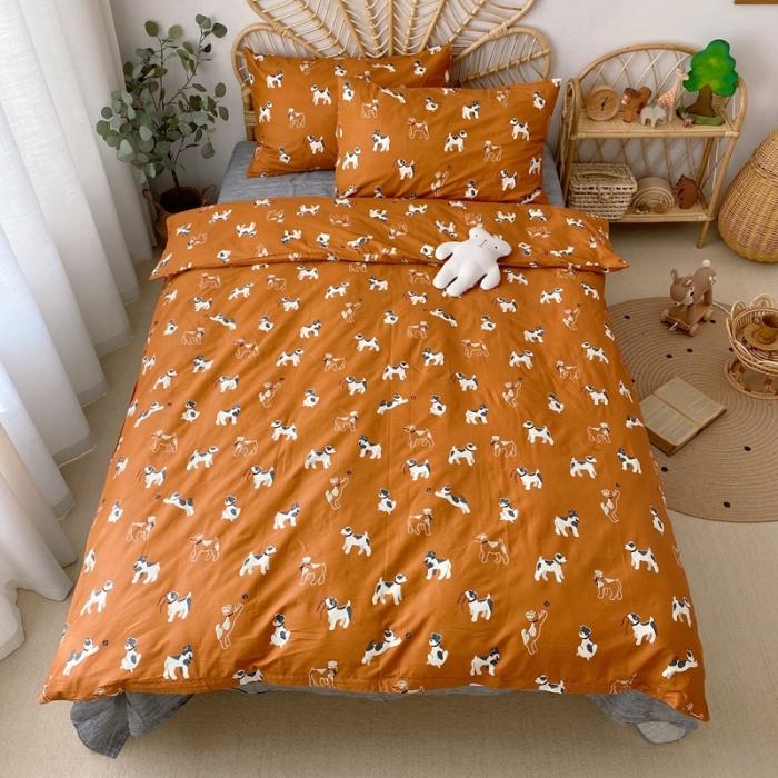 91家纺网 家纺一手货源 找家纺 星期八 2020新款13372全棉四件套 小狗贵宾