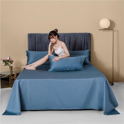 微廉 2020新款60s纯色单品床单纯色-月光蓝