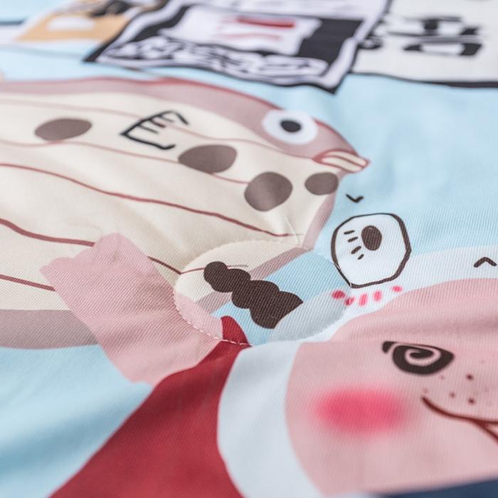 91家纺网 家纺一手货源 找家纺 爱缦 2020新款日系针织棉平网四件套 动物乐园