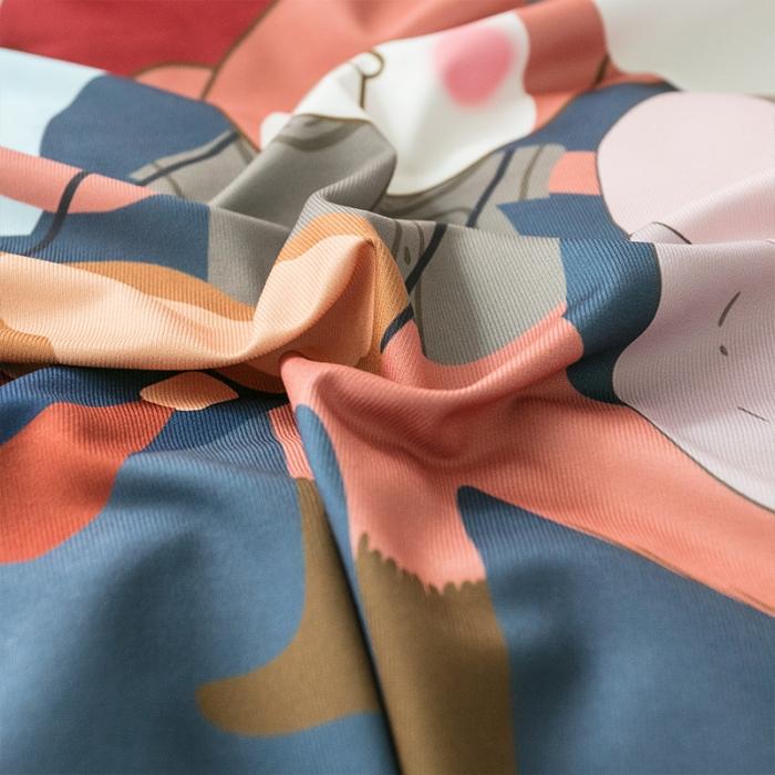 91家纺网 家纺一手货源 找家纺 爱缦 2020新款日系针织棉平网四件套 动物乐园