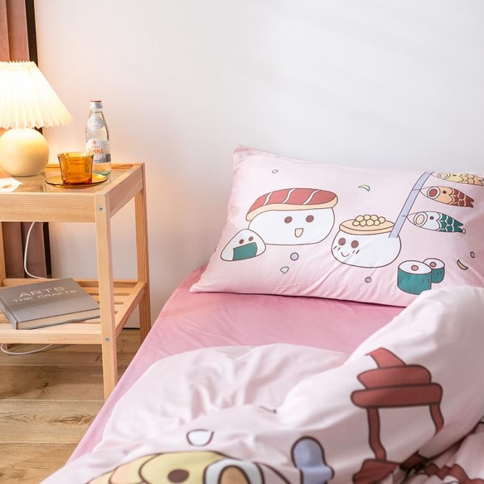 91家纺网 家纺一手货源 找家纺 爱缦 2020新款日系针织棉平网四件套 寿司