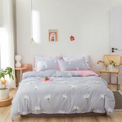 91家纺网 家纺一手货源 找家纺 爱缦 2020新款日系针织棉小版四件套 四叶草