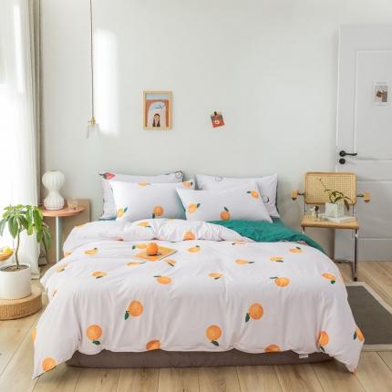 爱缦 2020新款日系针织棉小版四件套 香甜鲜橙