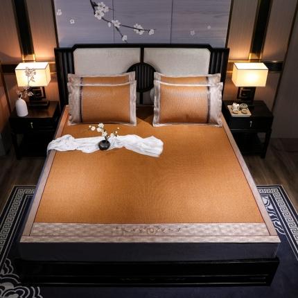 91家纺网 家纺一手货源 找家纺 【高档双面席】凉席三件套古藤席可折叠冰丝席藤席冰藤席席子竹席