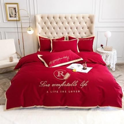 91家纺网 家纺一手货源 找家纺 （总）馨蕊家居 2021新款60长绒棉四件套简爱系列