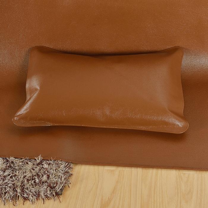 91家纺网 家纺一手货源 找家纺 四川牛皮席牛皮席厂家直供 纯色彩色牛皮凉席 棕黄