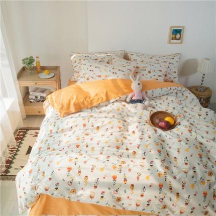 91家纺网 家纺一手货源 找家纺 眠屿 2020新款13372全棉四件套 春的遐想