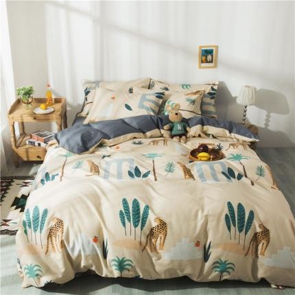 91家纺网 家纺一手货源 找家纺 眠屿 2020新款13372全棉四件套 守望雨林