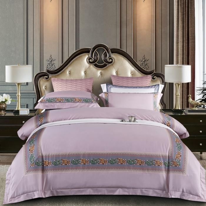 91家纺网 家纺一手货源 找家纺 威克凯丽 2021新款60长绒棉数码工艺四件套 格莉蕾丝