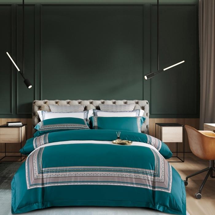 91家纺网 家纺一手货源 找家纺 威克凯丽 2021新款60长绒棉数码工艺四件套 埃利斯